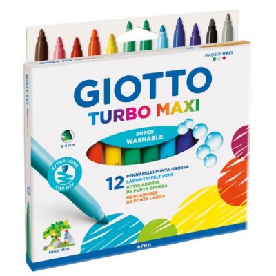 Μαρκαδόροι Giotto Turbo Maxi χοντροί 12 χρώματα