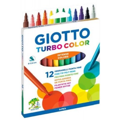 Μαρκαδόροι Giotto Turbo Color  λεπτοί 12 χρώματα