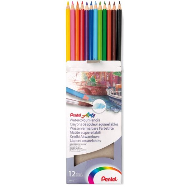 Ξυλομπογιές ακουαρέλλας Pentel 12 χρώματα