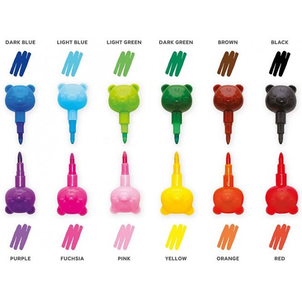Σετ 12 Stackable Crayons Legami Teddy Friends