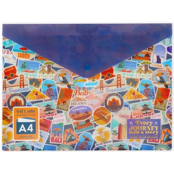 Φάκελος με κουμπί Legami Travel Stickers