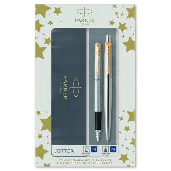 Parker Jotter Σετ Στυλό με Πένα Stainless Steel GT