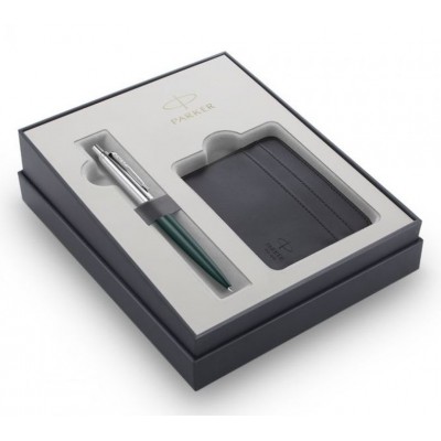 Parker Jotter XL Greenwich Matte Green Σετ στυλό με θήκη για κάρτες